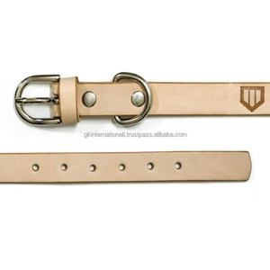 Collier de chien en cuir tanné végétal pleine fleur avec matériel en laiton nickelé solide collier de chien réglable tailles personnalisées - Product Image 2