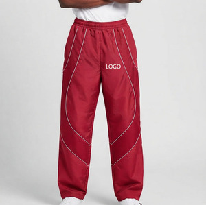 Unisex Custom Logo Contrast Stripe Men Oversized Windbreaker Nylon <b>Pants</b> Four Way Stretch Streetwear <b>Pants</b> - Product Image 1