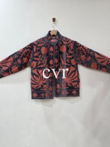 Outerwear <b>Coat</b> Handmade Velvet Suzani Uzbek Eco-Friendly Winter Boho Embroidered Women's Luxury <b>Coat</b> for Party Wear - Product Image 2