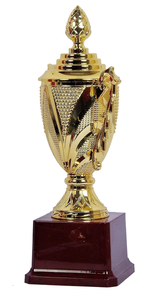 Copa de Trofeo Premium Dorada con Asas Decorativas y Base de Madera para Competiciones Deportivas, Eventos y Ceremonias - Product Image 4