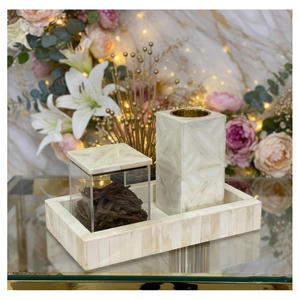 Precioso Quemador de Incienso de Nácar con Tapa Acrílica, Medkhan, Centro de Mesa para el Hogar, Medkhan de Madera - Product Image 3