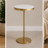 Table basse moderne ronde en marbre avec cadre en laiton doré, meubles de salon, table d'appoint décorative