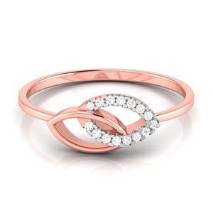 แหวนเพชรแล็บโกรว์ดีไซน์อินฟินิตี้ทวิสต์ครอสโอเวอร์ ทองคำขาว 18K รับรองโดย IGI - Product Image 1