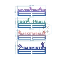 Support de présentation pour médailles de sport en métal plaqué, avec impression 3 couleurs, pour coureurs et nageurs