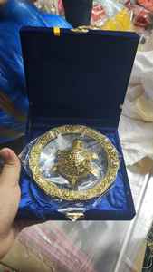 Plato de Cristal con Tortuga de la Suerte en Latón Dorado Estilo Antiguo Moderno, Decoración para el Hogar Vaastu Feng Shui, Regalo de Boda, Caja de Recuerdos Festiva - Product Image 2