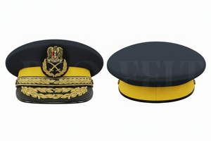 Whole Sale Cheap Price Customized Peak <b>Cap</b> Solid <b>Plain</b> Gold Embroidery Red Band Uniform Hat Custom Size Ceremonial Dress - Product Image 4