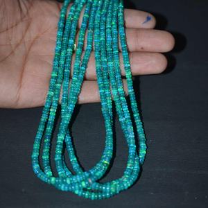 Cuentas de piedras preciosas lisas Rondelle de ópalo verde etíope Natural de 3-5mm cuentas de ópalo Welo al por mayor para joyería tamaño personalizado disponible - Product Image 5