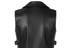 Veste en cuir véritable pour homme, grande taille, personnalisée, réversible, en cuir de vachette épaissi, à revers court, noire, coupe ajustée, respirante, imperméable et coupe-vent - Product Image 4