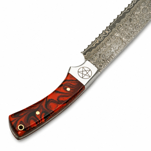Burraq Custom Handmade Damascus Steel Forged Slicing <b>Knife</b> 15 Resin Handle High-Polish Finish Dishwasher <b>Safe</b> Right Hand Modern - Product Image 4