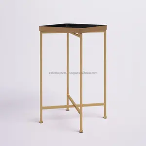 Mesa Auxiliar de Acero Inoxidable de Diseño de Lujo, Mueble de Hotel Moderno Hecho a Mano, Mesa de Centro de Metal Industrial Convertible con Almacenamiento - Product Image 5