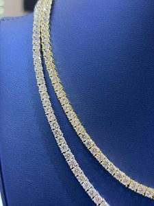 Chaîne tennis en argent avec moissanite VVS, collier diamant rond, plaqué rhodium, bijoux hip-hop - Product Image 4