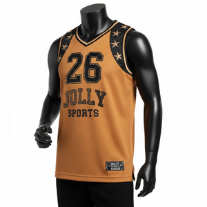 Camiseta de baloncesto para hombre, tejido de malla transpirable GSM, panel de punto, logotipo personalizado termoadhesivo, camiseta sin mangas 100% algodón, corte holgado, estampada. - Product Image 4