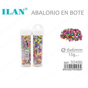 Abalorios Ilan en Bote 6x6mm 15g con Cara Sonriente para Manualidades - Product Image 3