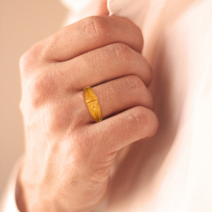 CrestStrike <b>Men</b>’s Gold <b>Ring</b> Gold Tone <b>Ring</b> with Bold Sculpted Crest High-Polish Finish Modern Band <b>for</b> <b>Men</b> Gift Ready Jewelry - Product Image 2