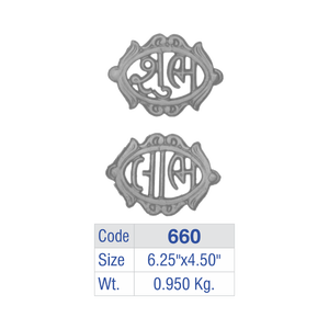 Shubh Labh Aluminum Oval <b>Wall</b> Plaque Cast Iron Filigree Door Accent Luxury Villa Entryway Guardrail Auspicious Lettering - Product Image 6