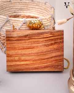 Pochette de mariée en bois artisanal pour femmes et filles, avec nacre, style vintage, portefeuille à bandoulière amovible, sac à bandoulière - Product Image 3