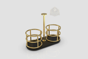 Porte-mouchoirs moderne de luxe en acier inoxydable doré à un seul niveau avec motif Palestine noir et or pour table à manger - Product Image 6