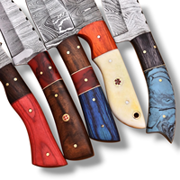 Lot de 20 couteaux de chasse en acier Damas à pointe tombante avec manches en os et en bois, lames fixes pleines de 8 pouces, couteau de bushcraft