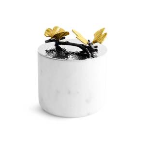 Vela Aromática de Lujo en Frasco de Cristal con Mariposa de Latón y Tapa Dorada, Cera de Soya, Decoración para el Hogar, Set de Regalo Navideño - Product Image 3