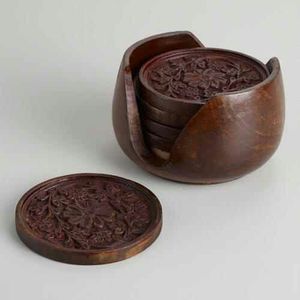 Luxury Contemporary Wooden <b>Coaster</b> <b>Set</b> with Custom Shape Durable 300mm Diameter & 10mm Thickness for Home & Commercial Use - Product Image 4
