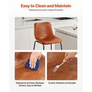 Set di 4 Sgabelli da Bar Moderni Alti 26 Pollici, Facile Montaggio, in Pelle PU con Gambe in Metallo e Schienale - Product Image 4