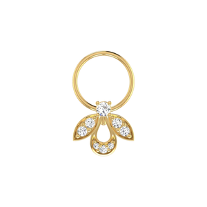 0.08 Carat Natural Diamond 14K Gold Nose Pin Women's Ethnic HI Color VS-SI Clarity Fine Rings - Product Image 1