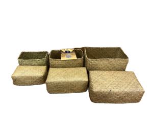 Direct Manufacturer's Handmade Durable <b>Seagrass</b> Straw Container <b>Lid</b> <b>Basket</b> Eco-Friendly Sustainable Furniture Accessories - Product Image 2