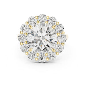 Anillo de Lujo de Oro Amarillo de 14K con Diamante Redondo de 6.59 Ct Cultivado en Laboratorio, Certificado por IGI, Regalo de Aniversario para Mujer |   Diamante Cultivado Nuevo - Product Image 1