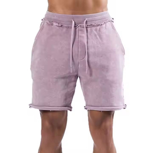 Pantalones Cortos para Hombre con Lavado Ácido, Cintura Media, Cierre con Cordón, Ecológicos, Antiarrugas, de Secado Rápido, Transpirables, 100% Algodón, Casuales - Product Image 4