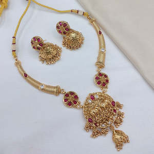 Designer <b>Gold</b>-Plated Pota Stone & Pearl Necklace <b>Set</b> for Women Traditional Fashion Jewelry-10575293DP - Product Image 2