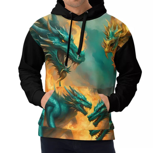 Sudadera con Capucha para Hombre, Impermeable, 100% Algodón, con Estampado por Sublimación, Personalizada, Teñida a Mano, con Tinte Reactivo, Colorida, MOQ Bajo - Product Image 1