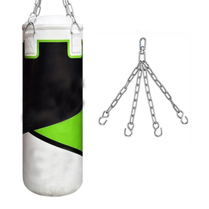 Saco de Boxeo de Cuero Personalizado, Saco de Arena de Algodón Pesado, Colgador de Cadena Ajustable, Giratorio Silencioso para Boxeo, Muay Thai, Gimnasio en Casa - Product Image 2