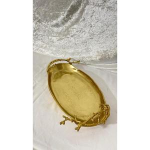 Wedding Decoration Luxury <b>Tray</b> Decorative Metal <b>Trays</b> With Handle Tableware Display Food Grade Gold <b>Tray</b> & Dish Modern Design - Product Image 1
