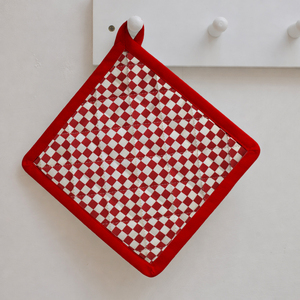 ที่จับหม้อผ้าแคนวาสลายตารางหลากสี ดีไซน์สวยสะดุดตา น้ำหนัก 135-200 กรัมต่อตารางเมตร ผลิตจากผ้าฝ้าย 100% สำหรับใช้ในครัวและบนโต๊ะอาหาร - Product Image 1