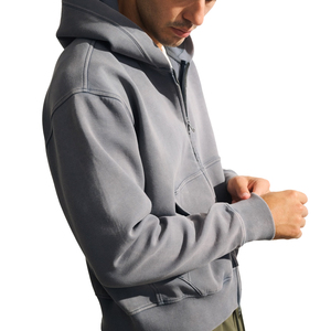 Custom Heavyweight Double Zip Hoodie for Men – Premium Oversized Full Zip Fleece Sweatshirt with Kangaroo Pocket - Product Image 2
