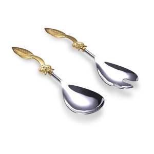 Utensilios de Metal Hechos a Mano con Asa de Hoja de Oro para Hoteles y Restaurantes, Herramientas de Servicio para Cafeterías, Servidor de Ensaladas para Bodas y Fiestas - Product Image 4