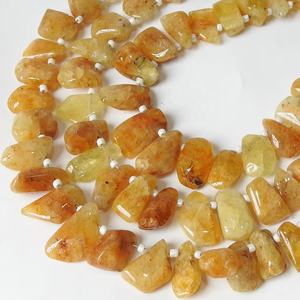 Heliodor Jaune, Pierre Naturelle, Forme Nugget et Briolette, 8 pouces, 10 à 15 mm de longueur, lisse et polie, fait main, pour la fabrication de bijoux - Product Image 1