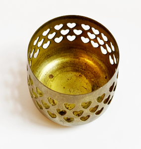 Brass Fruits Bowl <b>Basket</b> Elegant Platter <b>Display</b> Heart Cutout Design Nut Gift Romantic Centerpiece Bowl - Product Image 1