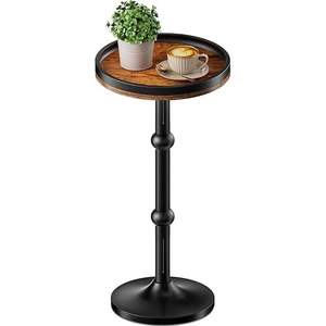 Table d'appoint en fer avec plateau en bois, durable, conçue pour un usage quotidien et un usage décoratif. - Product Image 4