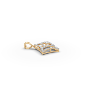 Collier de luxe en argent sterling plaqué or avec pendentif cadre concentrique et diamant de laboratoire en forme de cerf-volant, certifié IGI, bijoux fins en gros - Product Image 6
