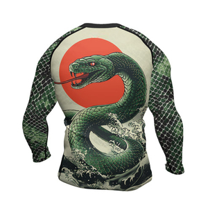 Camiseta de Manga Larga con Diseño de Serpiente Verde para Hombre, Secado Rápido, Sublimada, de Spandex y Poliéster - Product Image 3
