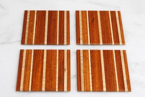 Handcrafted Wooden Square Coaster Set Heat Resistant Durable Drink Coasters for <b>Coffee</b> Tea <b>Table</b> Protection <b>Rustic</b> Mats Pads - Product Image 5