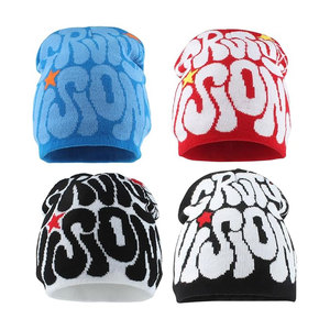 Beanie Letter Graphics Knitted <b>Hat</b> <b>Winter</b> Warm Skull Cap Soft Stretch Cozy Stylish Unisex Headwear for Women and Men Cold - Product Image 1
