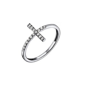 Cross Diamond <b>Rings</b> 14k 18k Solid Gold Pave Round Cut Lab Grown Diamond Religious Minimalist Everyday Wear <b>Stacking</b> Fine Jewelry - Product Image 4