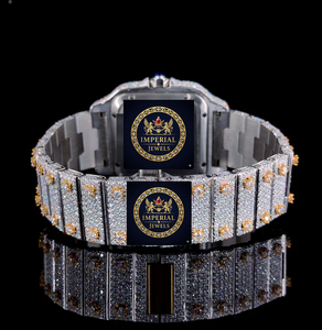 Reloj Deportivo y de Negocios Unisex con Caja Cuadrada de 18 mm, Esfera de Moissanita Helada, Correa de Aleación de Acero Inoxidable, GPS y Fecha Automática - Product Image 2