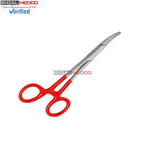 Pinzas Hemostáticas Premium Mosquito de 5 Pulgadas, Rectas y Curvas, con Mangos Recubiertos de PVC Rojo, Acero Inoxidable Quirúrgico con Bloqueo - Product Image 3