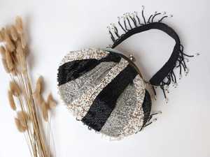 Pochette de soirée noire et argentée ornée de pierres, avec franges en cristal, sac à main de luxe pour mariée - Product Image 2