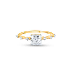 แหวนเพชรทรงเรเดียนท์สีเหลืองทองทันสมัย ประดับด้วยเครื่องประดับชั้นดี - Product Image 3