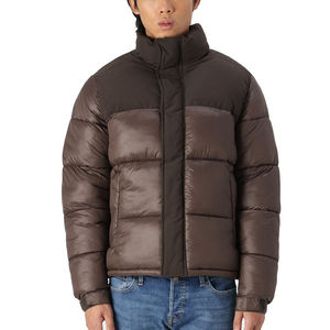Men's Casual Winter Jacket Puffer <b>Coat</b> Hooded Stand Collar Waterproof Windproof Warm Quilted Outerwear with Front Logo - Product Image 4