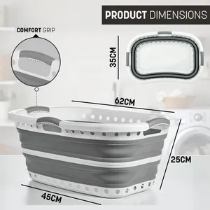 Cesta de Almacenamiento Rectangular Plegable, Material PP, Diseño Plegable, Apilable, Gran Capacidad, Estilo Minimalista para Cocina - Product Image 2